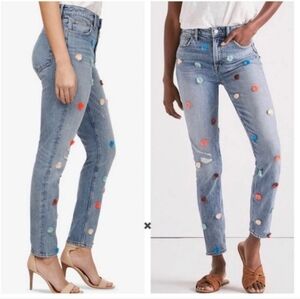 Lucky Brand Bridgette Pompom Skinny Jeans Sz 26/2